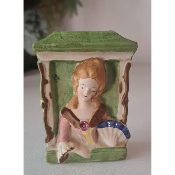 Other - Vintage Bisque Wall Pocket Victorian Woman in Window Occupied Japan